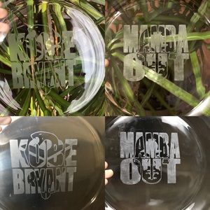 Set of 2 custom made Kobe glass plates